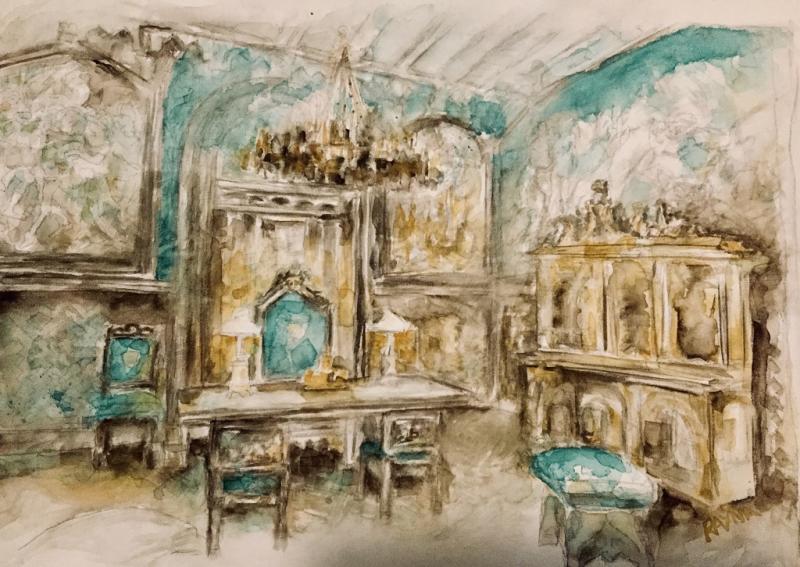 Magische Orte - Konstruktion und Aquarell
